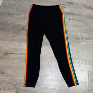 Spiritual Gangster Nirvana Leggings with Rainbow Stripes
